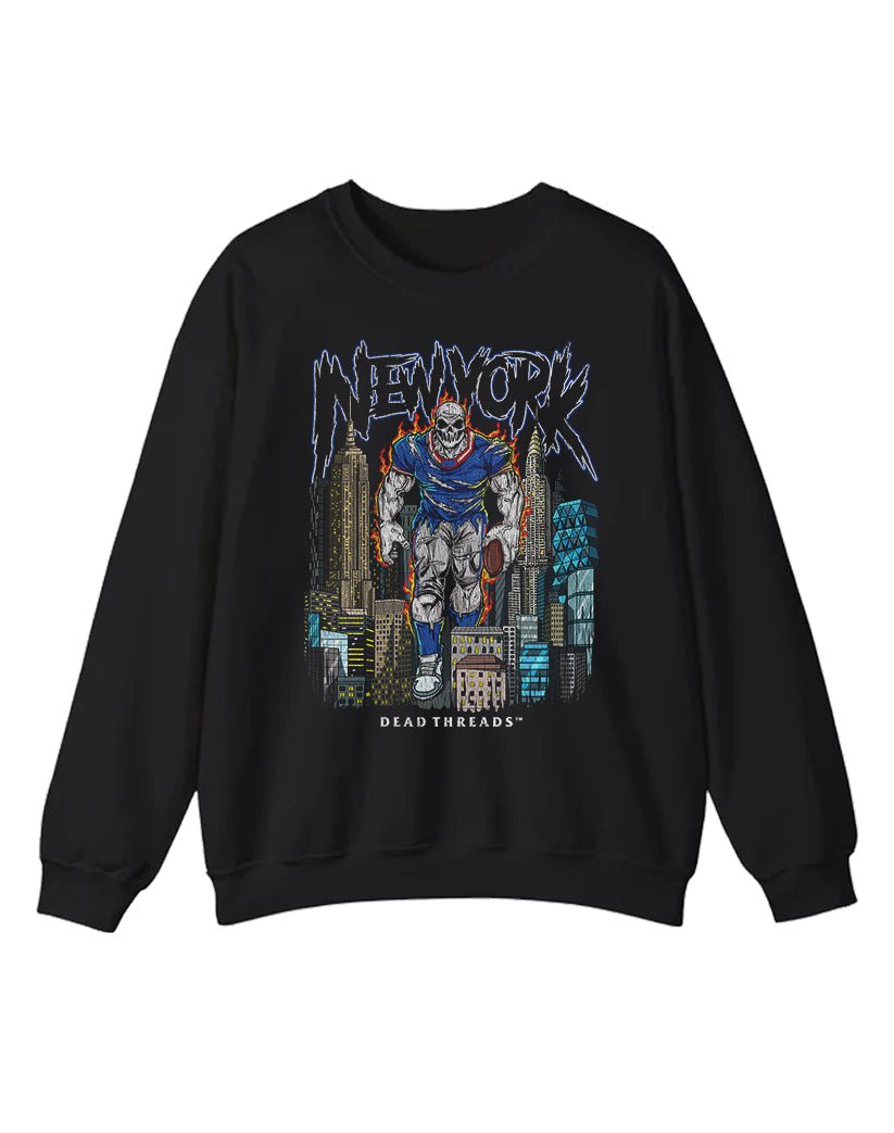 NEW YORK FOOTBALL BLUE CREWNECK SWEATSHIRT – Sweatshirt – Dead Threads Apparel