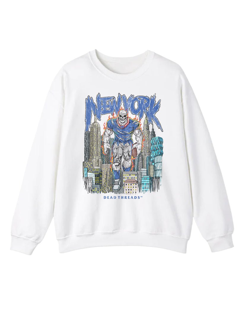 NEW YORK FOOTBALL BLUE CREWNECK SWEATSHIRT – Sweatshirt – Dead Threads Apparel