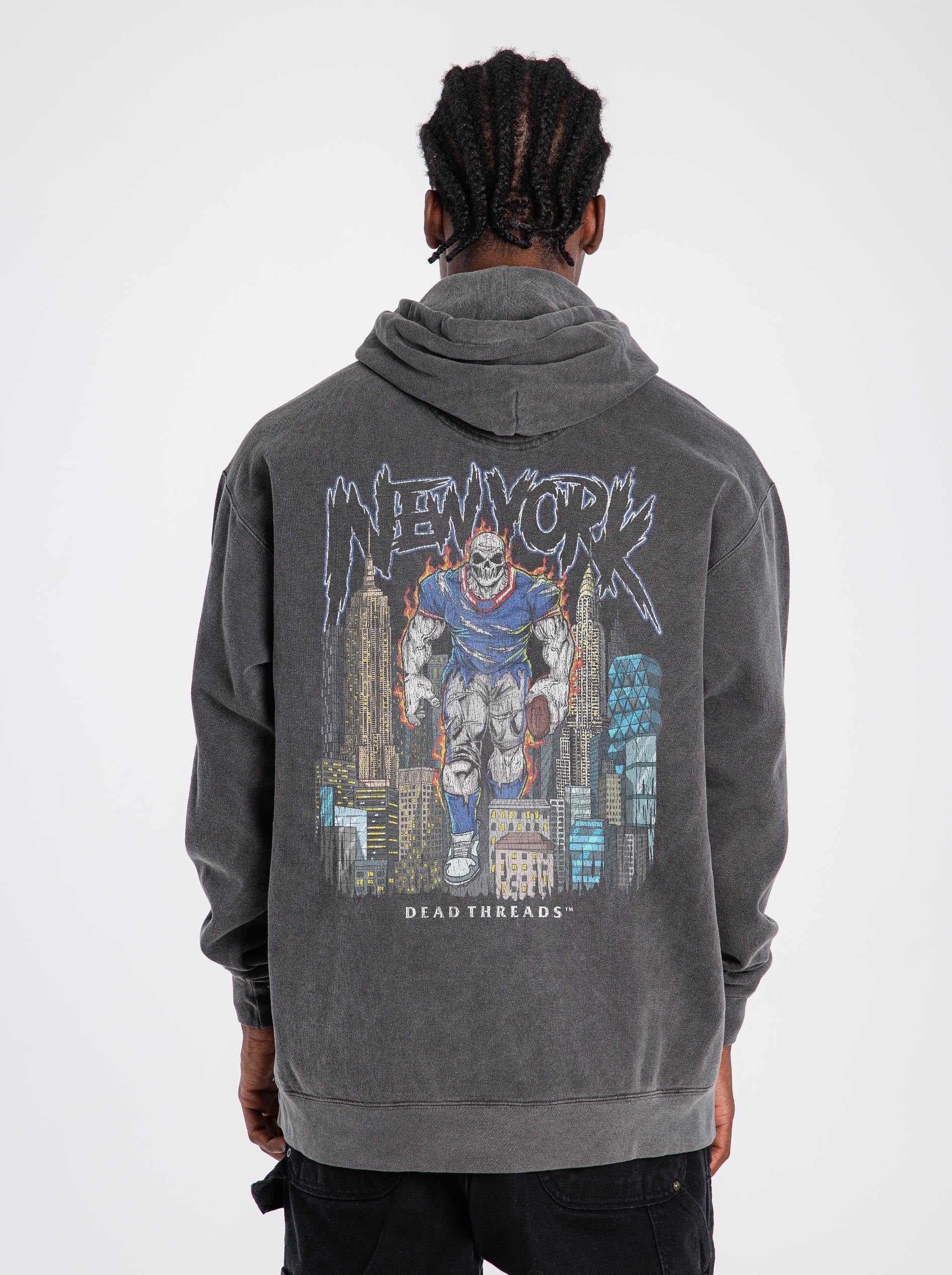 NEW YORK FOOTBALL BLUE - “DT ESSENTIAL" HOODIE – Hoodie – Dead Threads Apparel