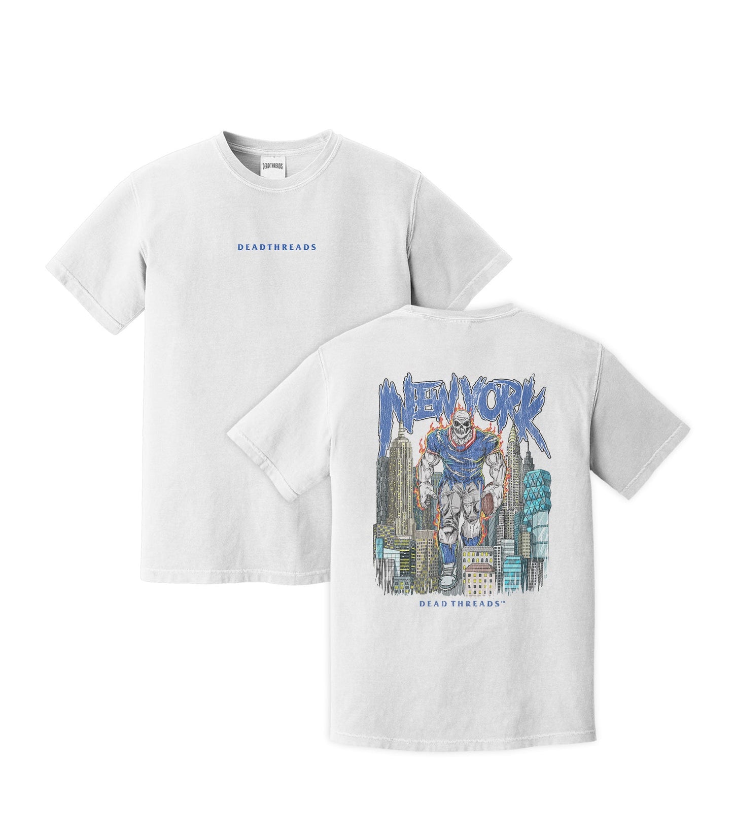 NEW YORK FOOTBALL BLUE - “DT ESSENTIAL" PREMIUM T - SHIRT – T-Shirt – Dead Threads Apparel