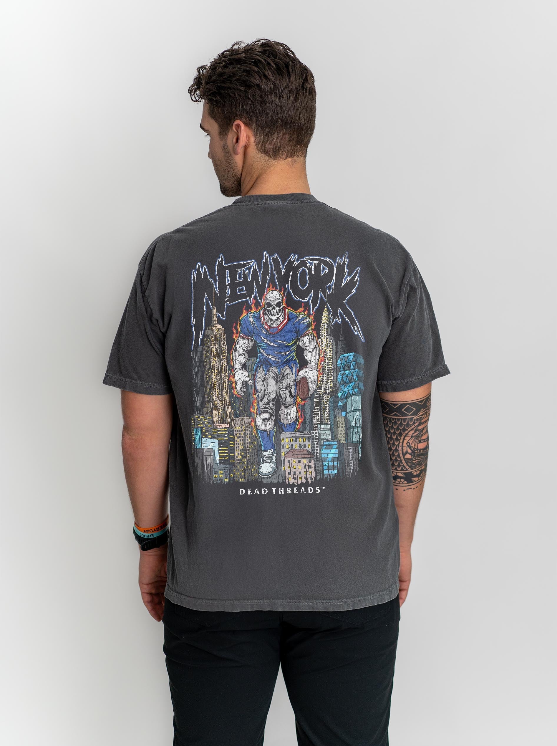 NEW YORK FOOTBALL BLUE - “DT ESSENTIAL" PREMIUM T - SHIRT – T-Shirt – Dead Threads Apparel