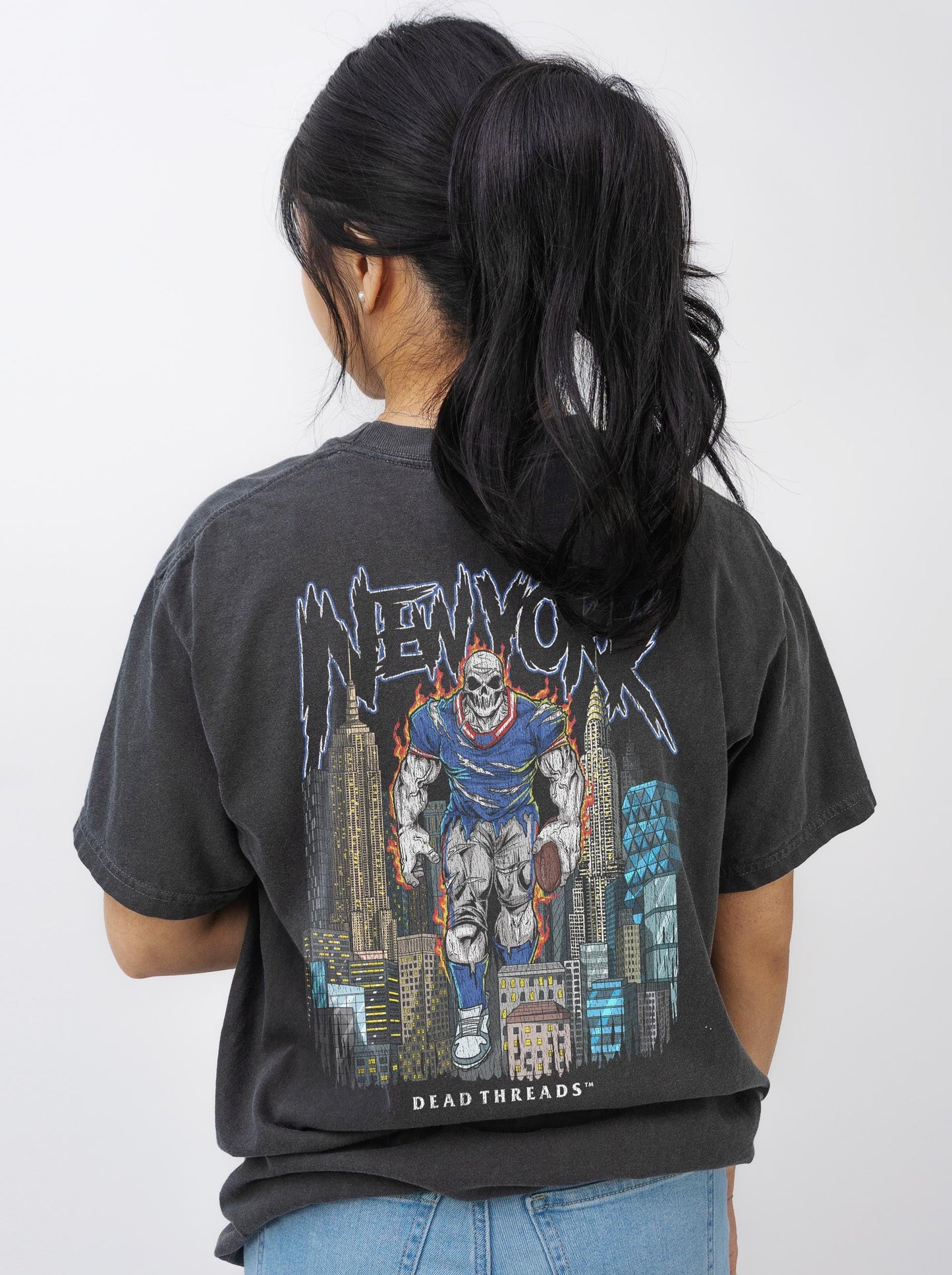 NEW YORK FOOTBALL BLUE - “DT ESSENTIAL" PREMIUM T - SHIRT – T-Shirt – Dead Threads Apparel