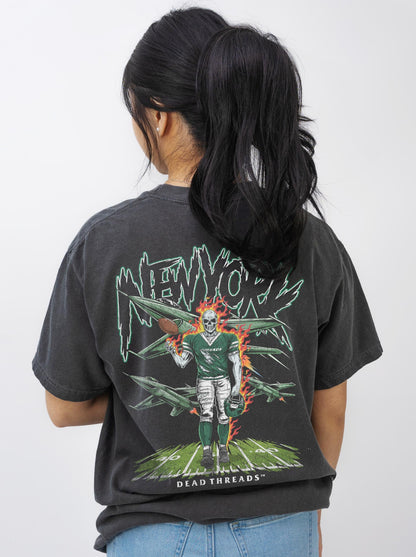 NEW YORK FOOTBALL GREEN - "3 SKULL" PREMIUM T - SHIRT – T-Shirt – Dead Threads Apparel