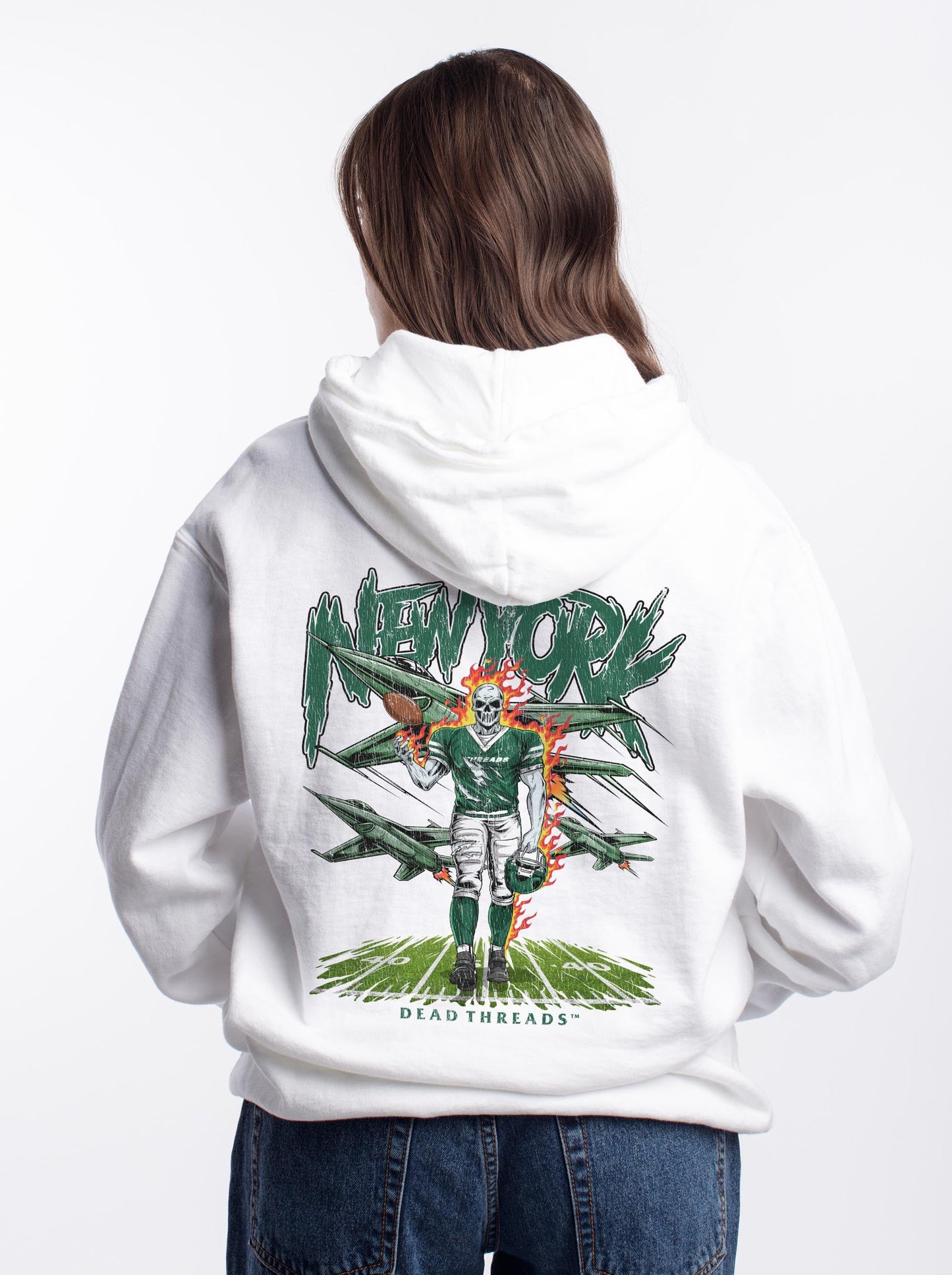 NEW YORK FOOTBALL GREEN - “DT ESSENTIAL" HOODIE – Hoodie – Dead Threads Apparel
