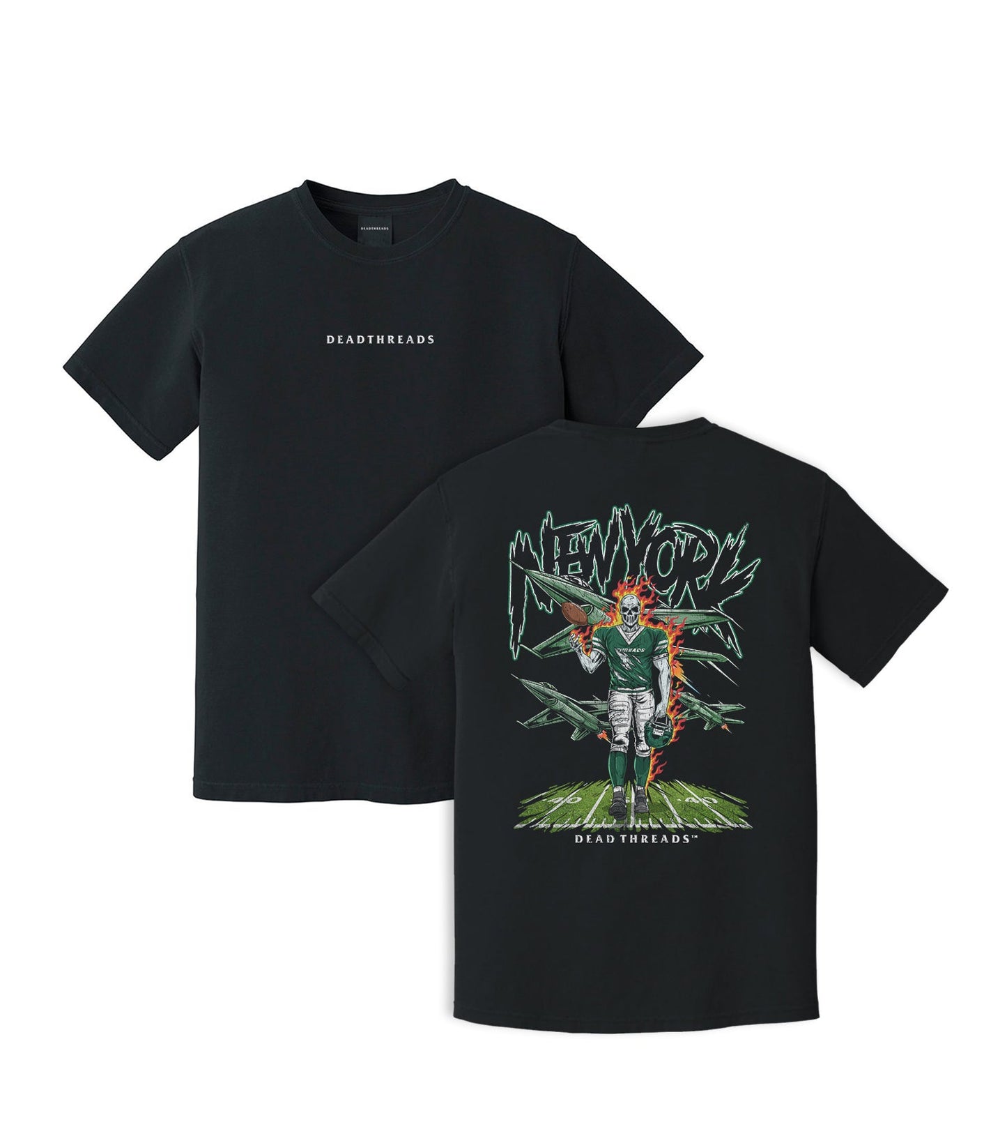 NEW YORK FOOTBALL GREEN - “DT ESSENTIAL" PREMIUM T - SHIRT – T-Shirt – Dead Threads Apparel