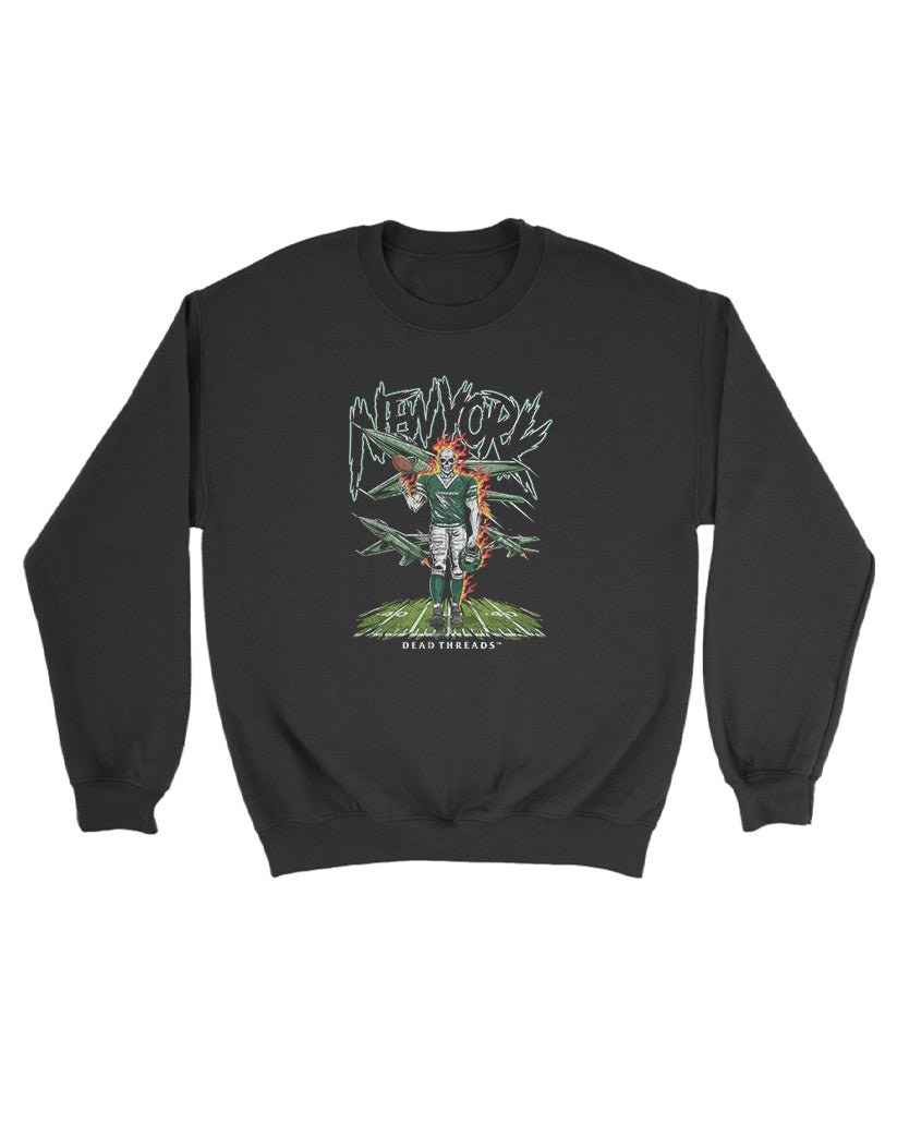 NEW YORK FOOTBALL GREEN KIDS CREWNECK SWEATSHIRT – Kids clothes – Dead Threads Apparel