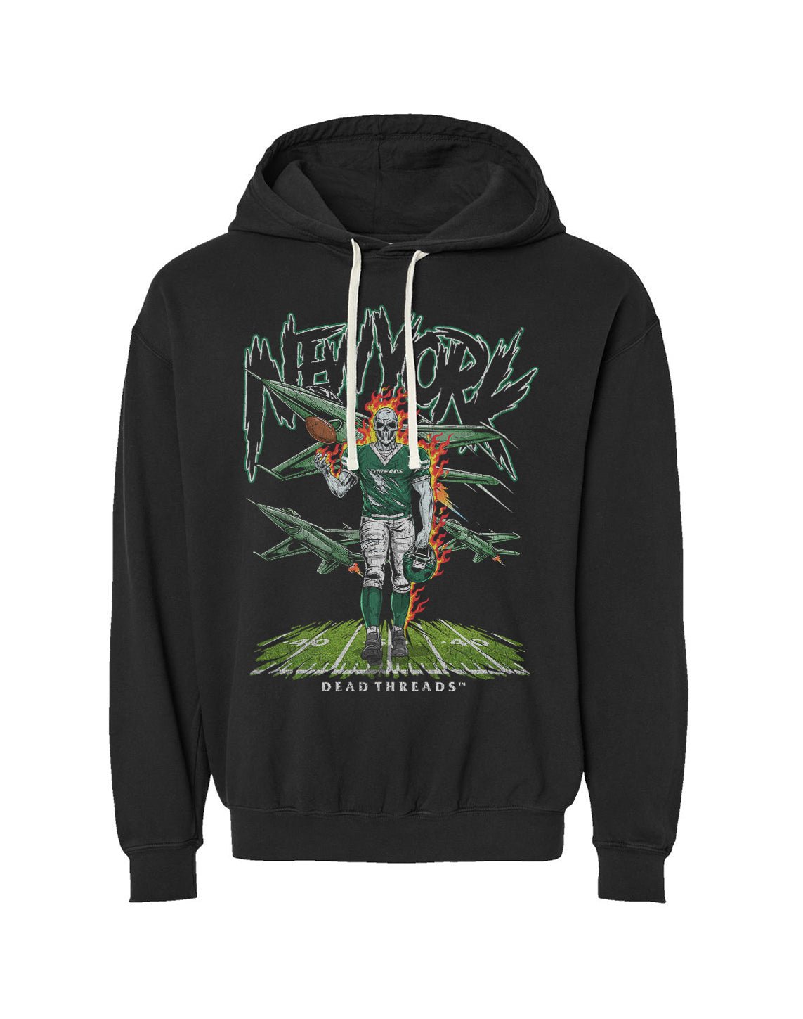 NEW YORK FOOTBALL GREEN - LIGHTWEIGHT HOODIE – Lightweight – Dead Threads Apparel
