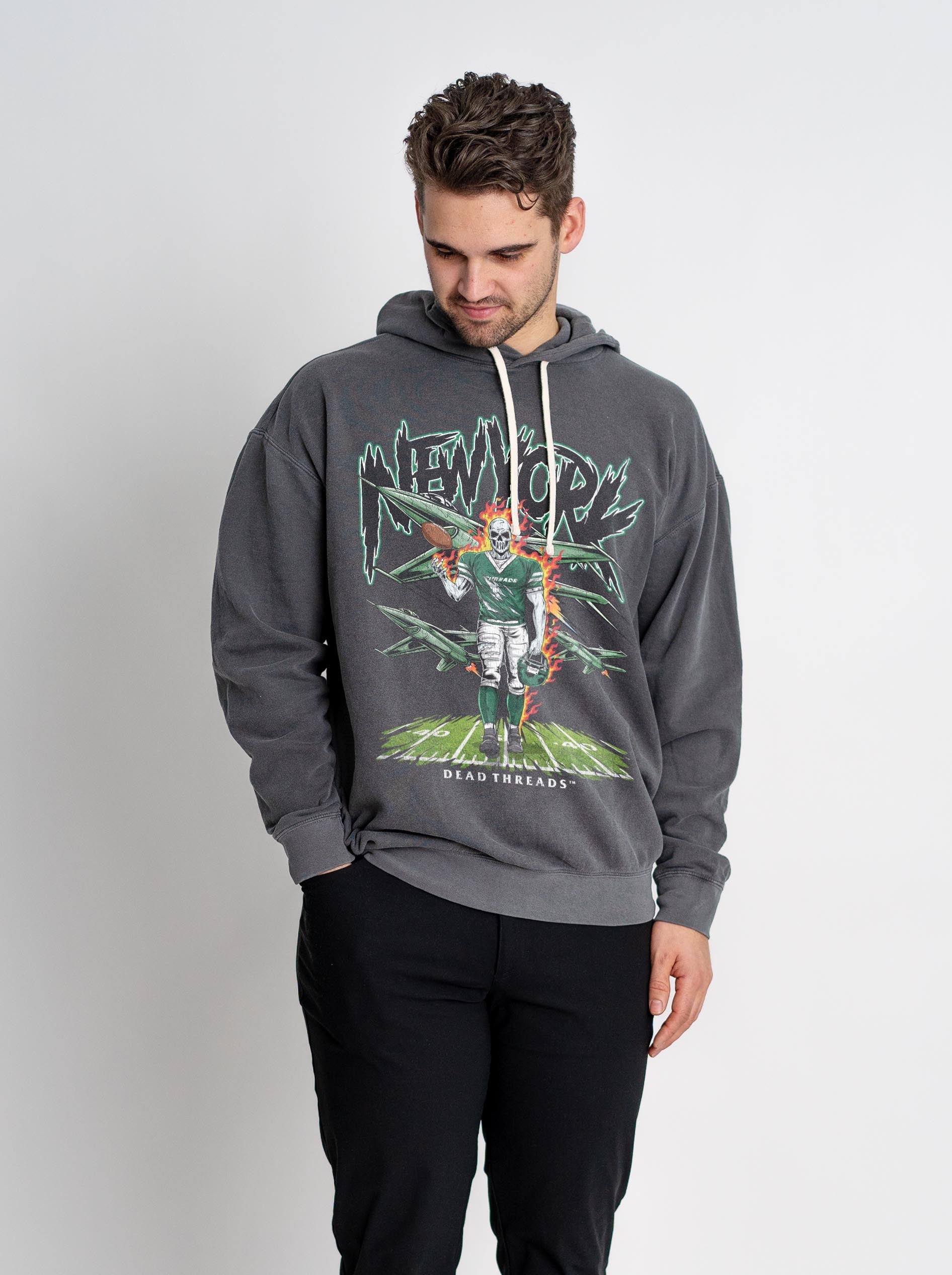 NEW YORK FOOTBALL GREEN - LIGHTWEIGHT HOODIE – Lightweight – Dead Threads Apparel