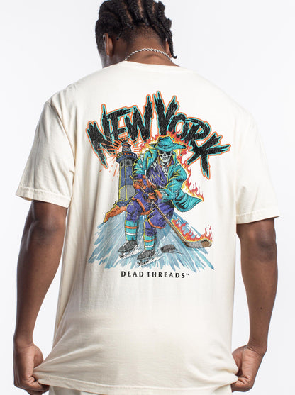 NEW YORK HOCKEY "THE ISLANDER" - “3 SKULL” PREMIUM T - SHIRT – T-Shirt – Dead Threads Apparel