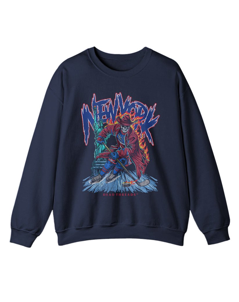 NEW YORK HOCKEY "THE RANGER" CREWNECK SWEATSHIRT – Sweatshirt – Dead Threads Apparel