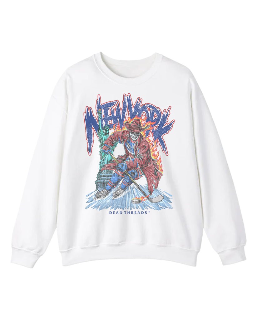 NEW YORK HOCKEY "THE RANGER" CREWNECK SWEATSHIRT – Sweatshirt – Dead Threads Apparel