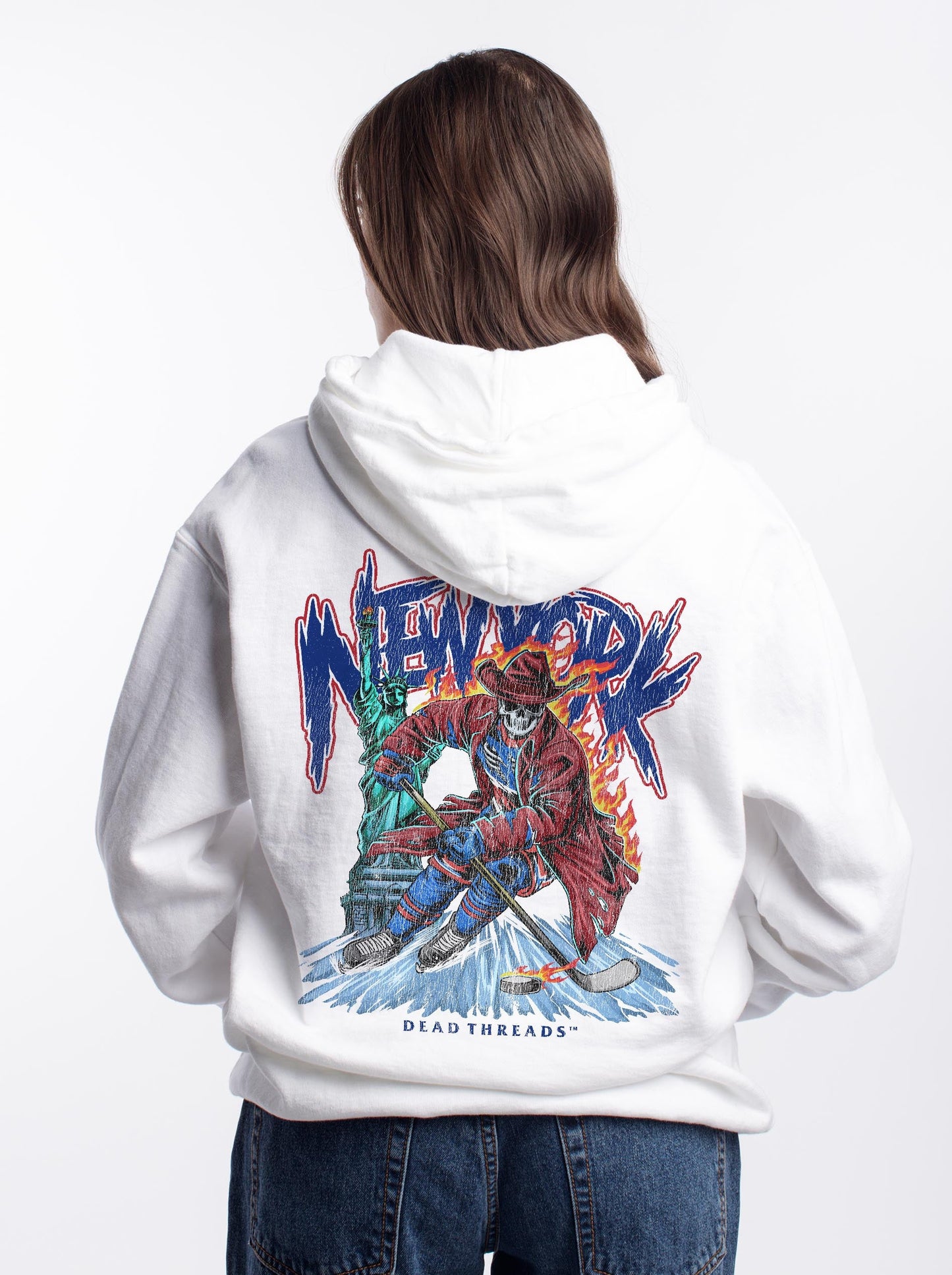 NEW YORK HOCKEY "THE RANGER" - “DT ESSENTIAL" HOODIE – Hoodie – Dead Threads Apparel