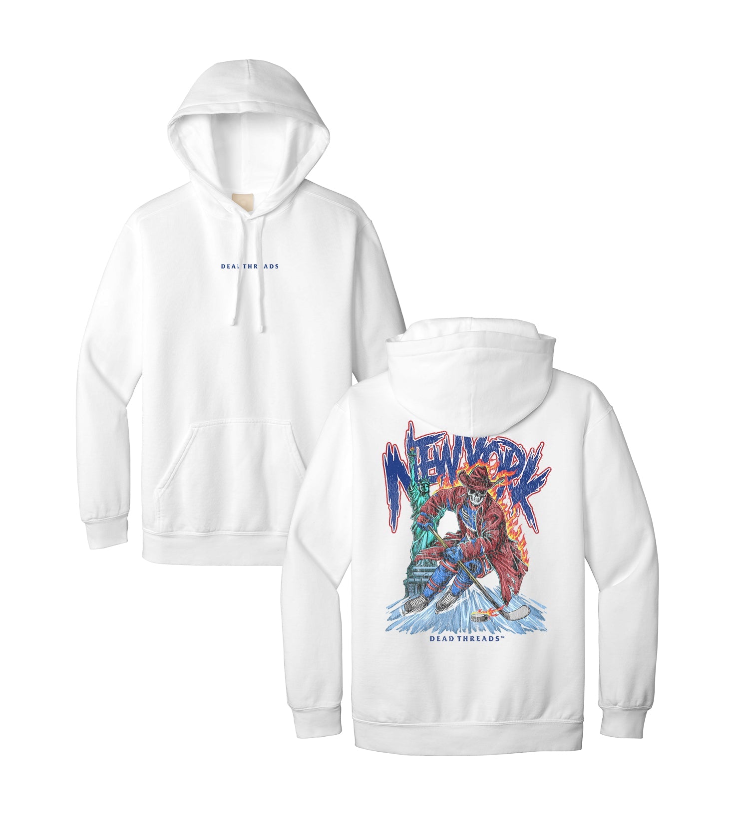 NEW YORK HOCKEY "THE RANGER" - “DT ESSENTIAL" HOODIE – Hoodie – Dead Threads Apparel