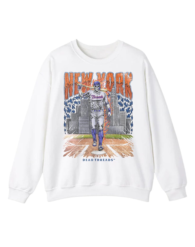 NEW YORK “QUEENS” BASEBALL CREWNECK SWEATSHIRT – Sweatshirt – Dead Threads Apparel