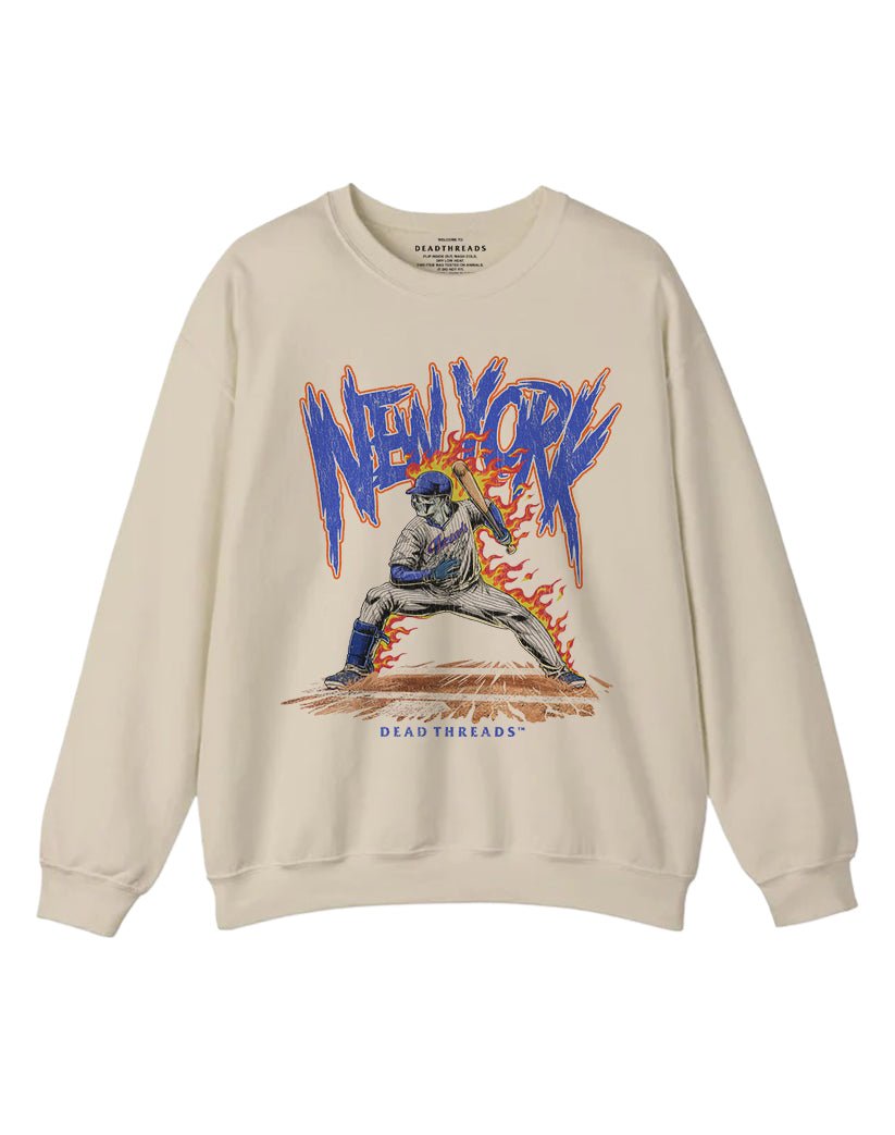 NEW YORK “QUEENS” BASEBALL v2 CREWNECK SWEATSHIRT – Sweatshirt – Dead Threads Apparel