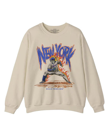 NEW YORK “QUEENS” BASEBALL v2 CREWNECK SWEATSHIRT – Sweatshirt – Dead Threads Apparel