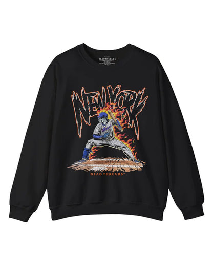 NEW YORK “QUEENS” BASEBALL v2 CREWNECK SWEATSHIRT – Sweatshirt – Dead Threads Apparel