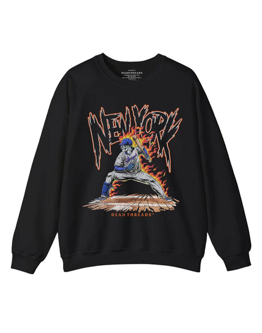 NEW YORK “QUEENS” BASEBALL v2 CREWNECK SWEATSHIRT – Sweatshirt – Dead Threads Apparel
