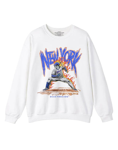 NEW YORK “QUEENS” BASEBALL v2 CREWNECK SWEATSHIRT – Sweatshirt – Dead Threads Apparel