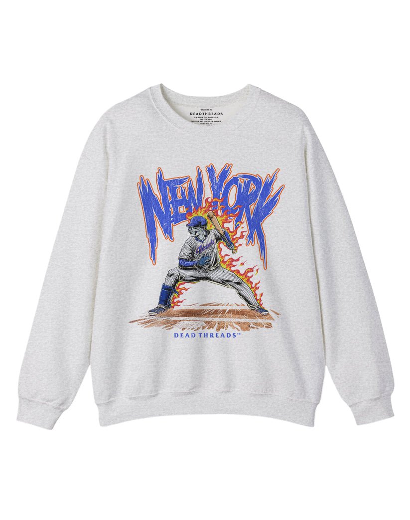 NEW YORK “QUEENS” BASEBALL v2 CREWNECK SWEATSHIRT – Sweatshirt – Dead Threads Apparel