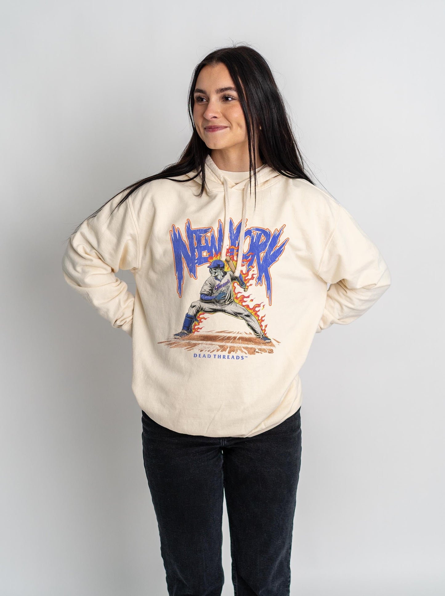 NEW YORK “QUEENS” BASEBALL v2 - LIGHTWEIGHT HOODIE – Lightweight – Dead Threads Apparel