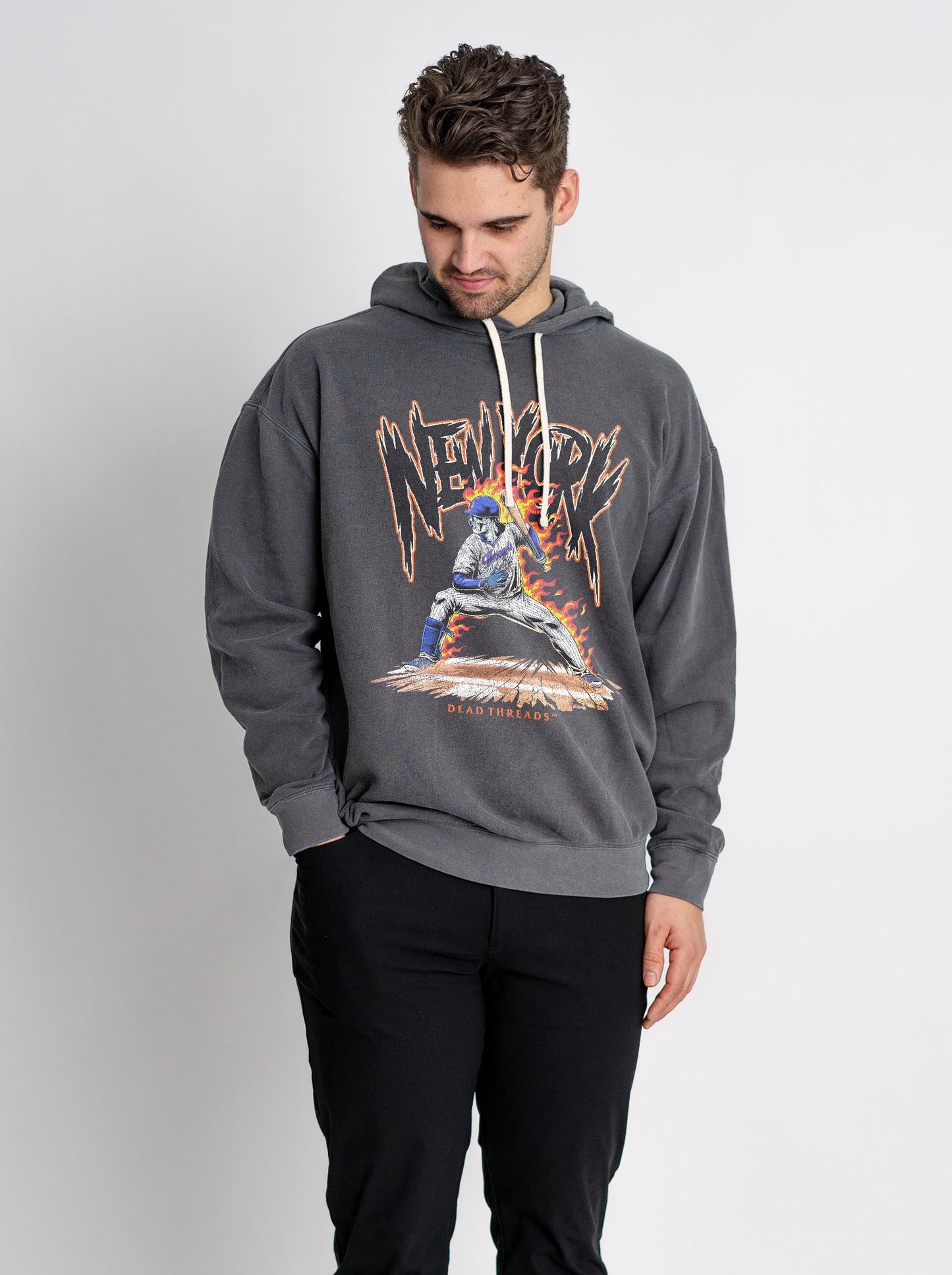 NEW YORK “QUEENS” BASEBALL v2 - LIGHTWEIGHT HOODIE – Lightweight – Dead Threads Apparel
