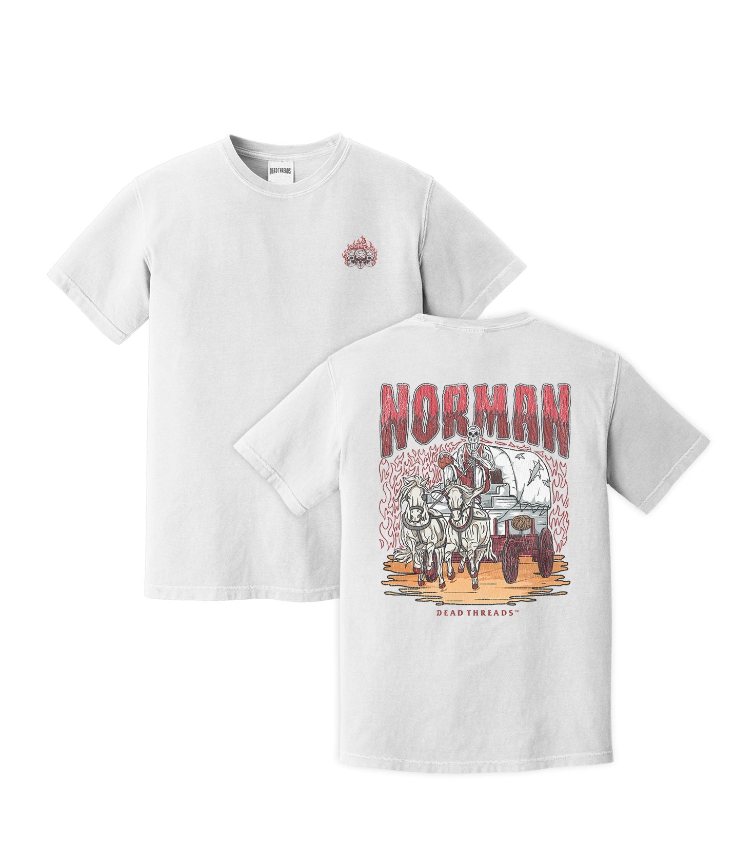 NORMAN BASKETBALL - “3 SKULL” PREMIUM T - SHIRT – T-Shirt – Dead Threads Apparel