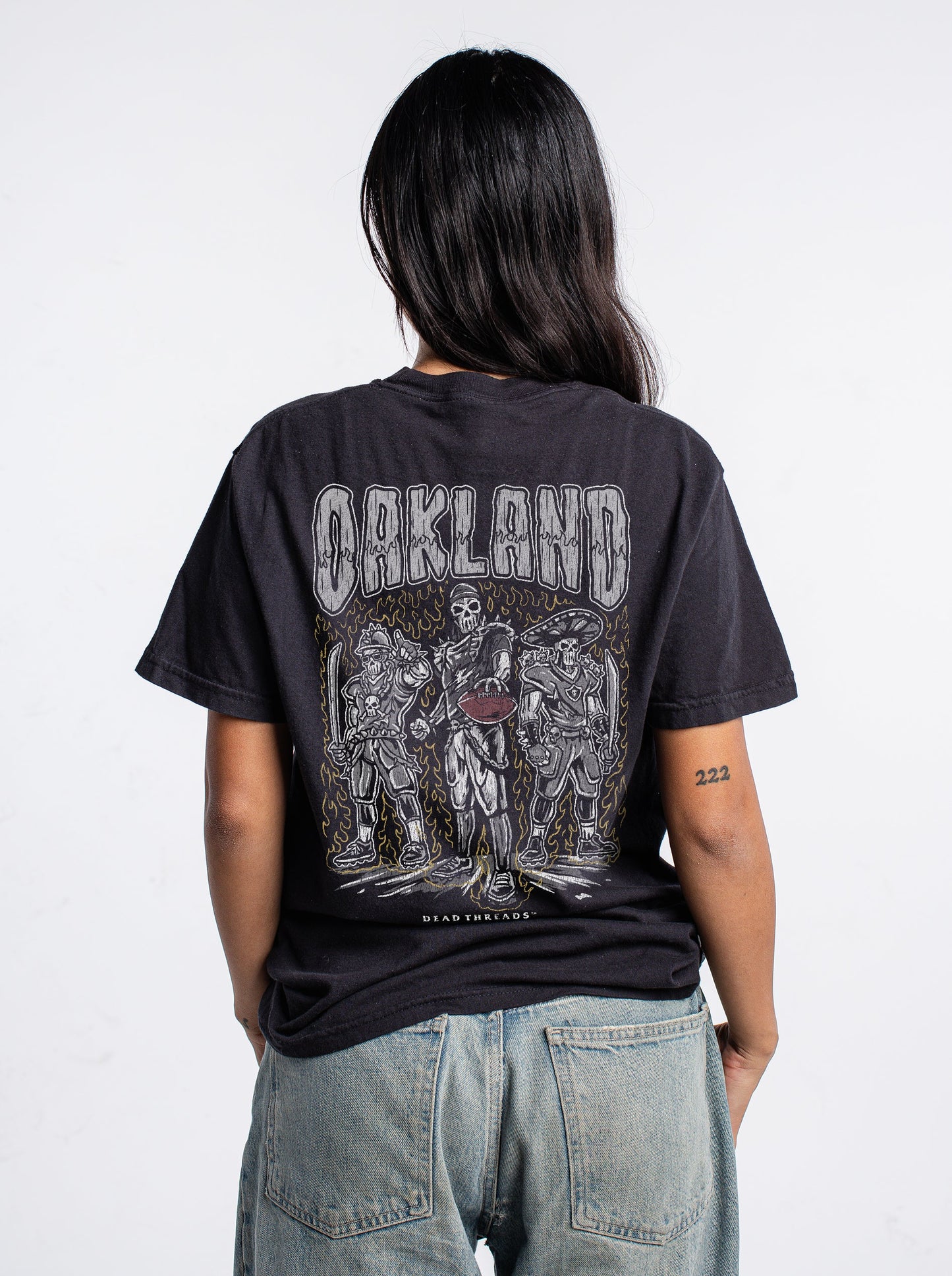 OAKLAND FOOTBALL - “3 SKULL” PREMIUM T - SHIRT – T-Shirt – Dead Threads Apparel