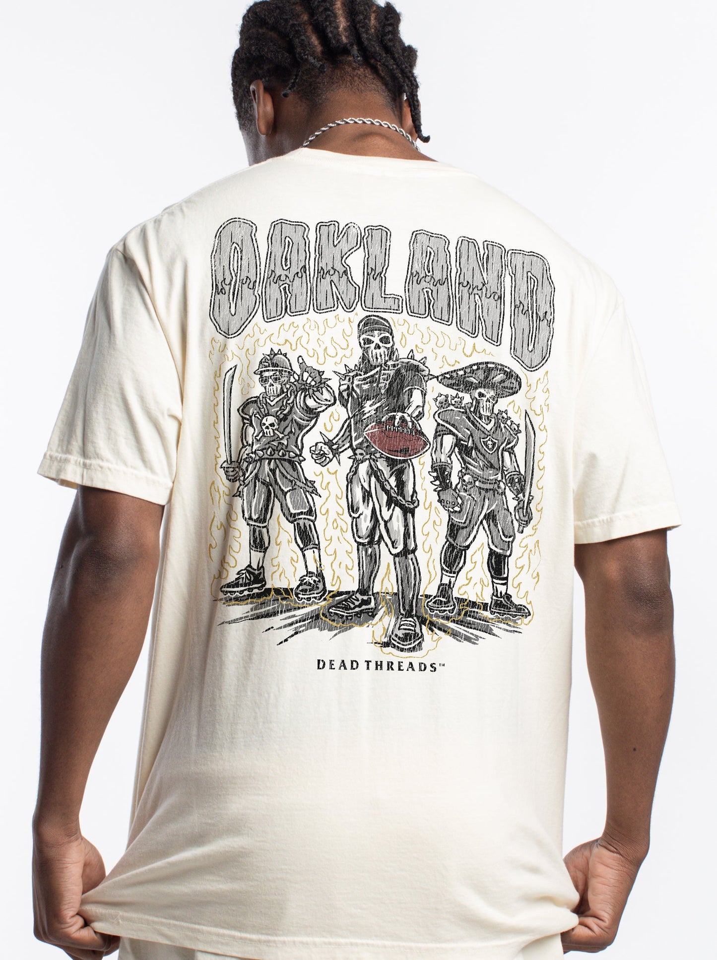 OAKLAND FOOTBALL - “3 SKULL” PREMIUM T - SHIRT – T-Shirt – Dead Threads Apparel