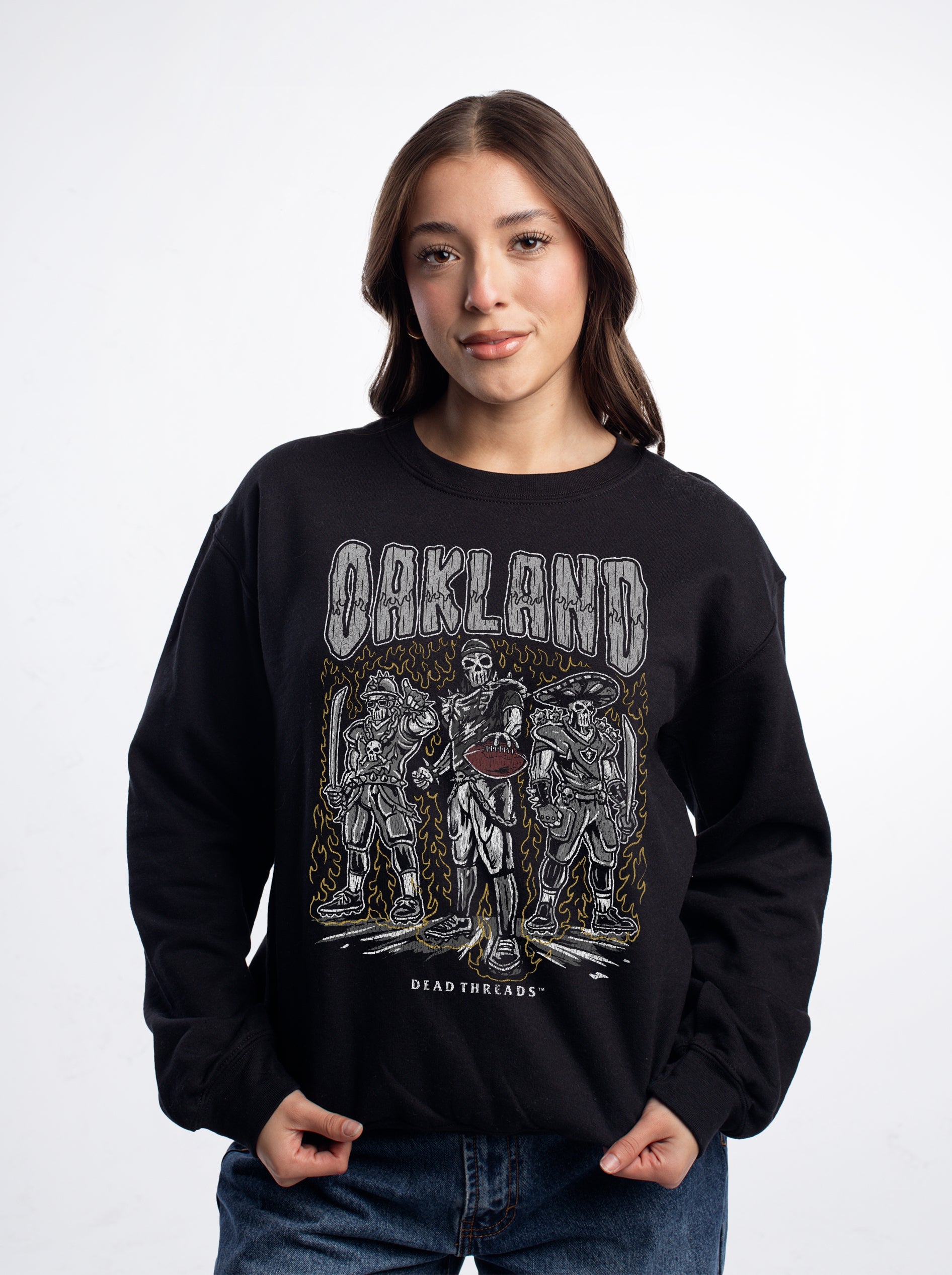 OAKLAND FOOTBALL CREWNECK SWEATSHIRT – Sweatshirt – Dead Threads Apparel