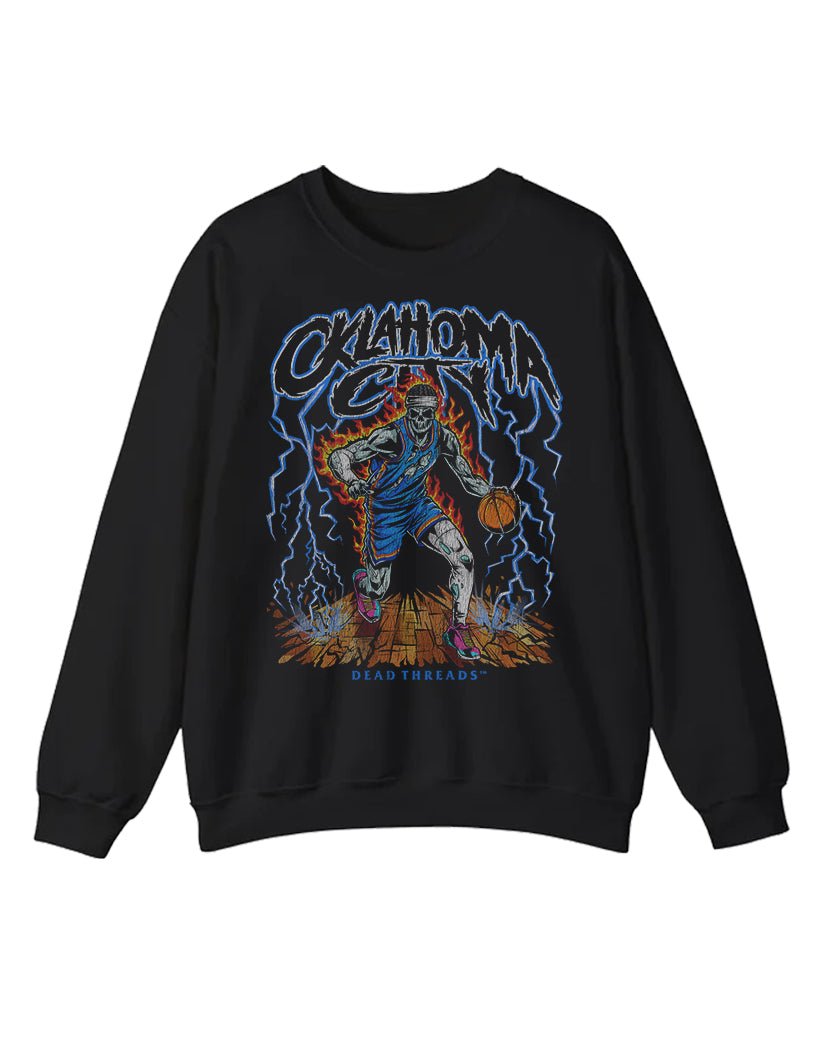 OKLAHOMA CITY "BLUE" BASKETBALL CREWNECK SWEATSHIRT – Sweatshirt – Dead Threads Apparel