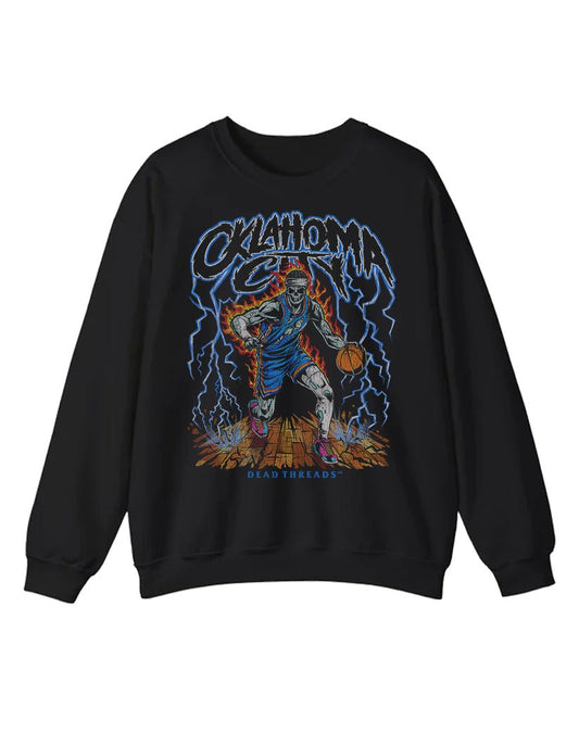 OKLAHOMA CITY "BLUE" BASKETBALL CREWNECK SWEATSHIRT – Sweatshirt – Dead Threads Apparel