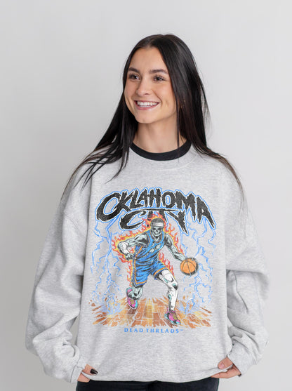 OKLAHOMA CITY "BLUE" BASKETBALL CREWNECK SWEATSHIRT – Sweatshirt – Dead Threads Apparel