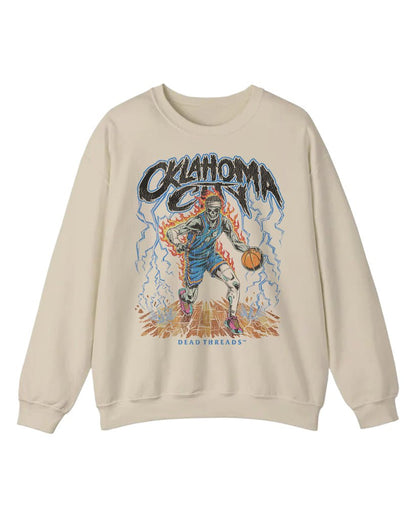 OKLAHOMA CITY "BLUE" BASKETBALL CREWNECK SWEATSHIRT – Sweatshirt – Dead Threads Apparel