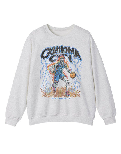 OKLAHOMA CITY "BLUE" BASKETBALL CREWNECK SWEATSHIRT – Sweatshirt – Dead Threads Apparel