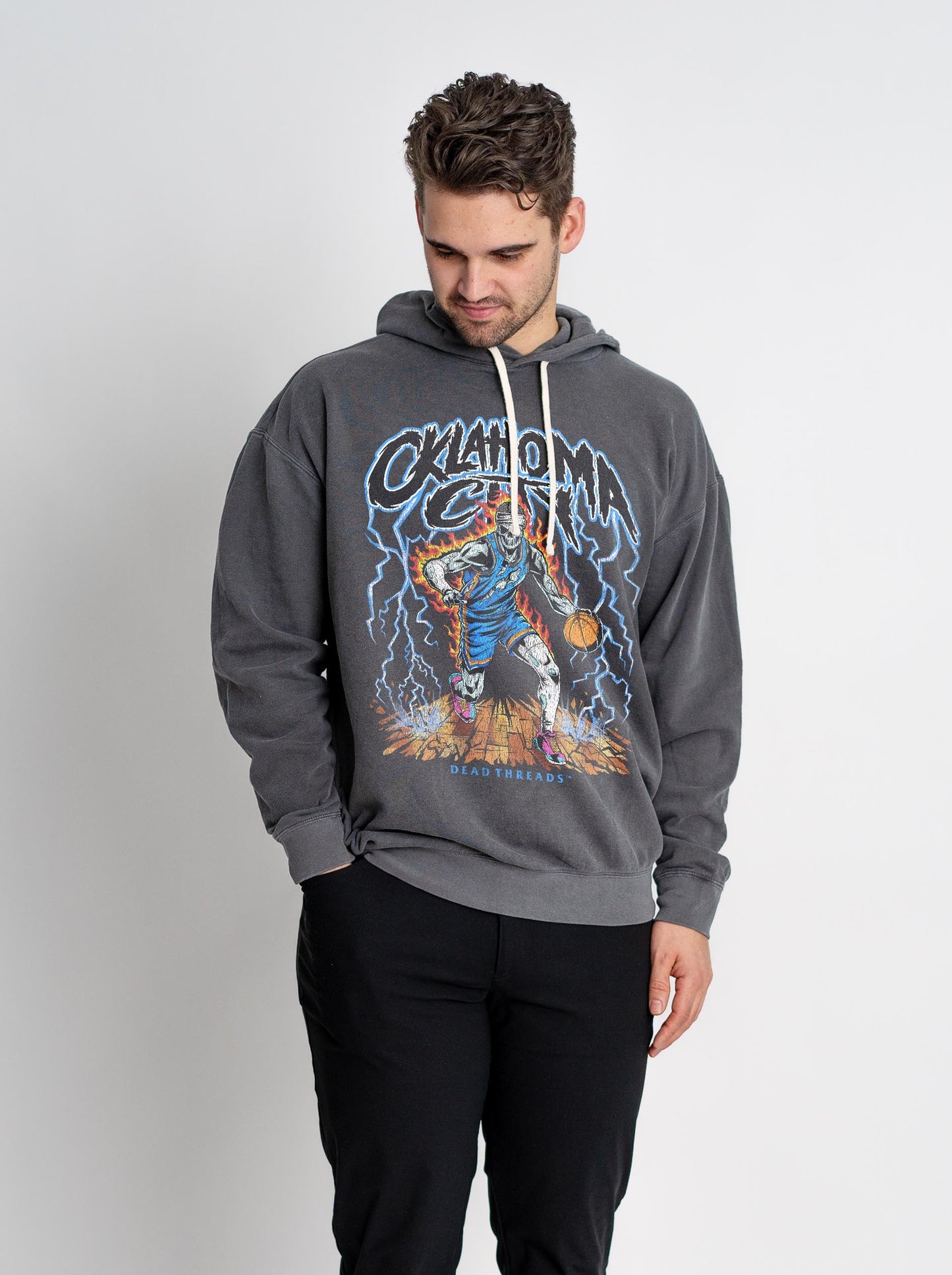 OKLAHOMA CITY "BLUE" BASKETBALL - LIGHTWEIGHT HOODIE – Lightweight – Dead Threads Apparel