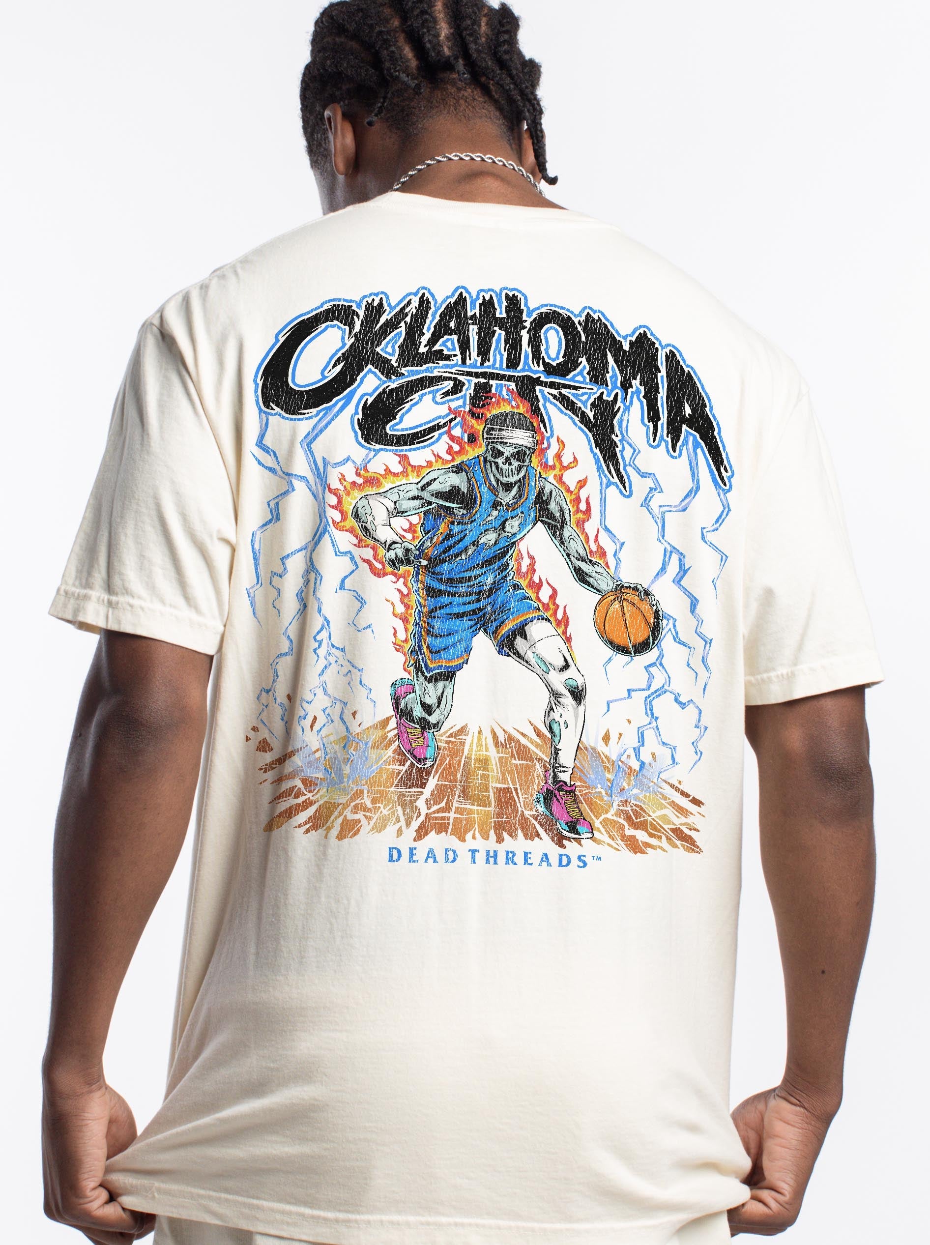 OKLAHOMA CITYBASKETBALL "BLUE" - “DT ESSENTIAL" PREMIUM T - SHIRT – T-Shirt – Dead Threads Apparel