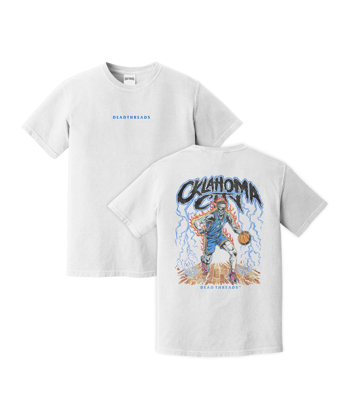 OKLAHOMA CITYBASKETBALL "BLUE" - “DT ESSENTIAL" PREMIUM T - SHIRT – T-Shirt – Dead Threads Apparel
