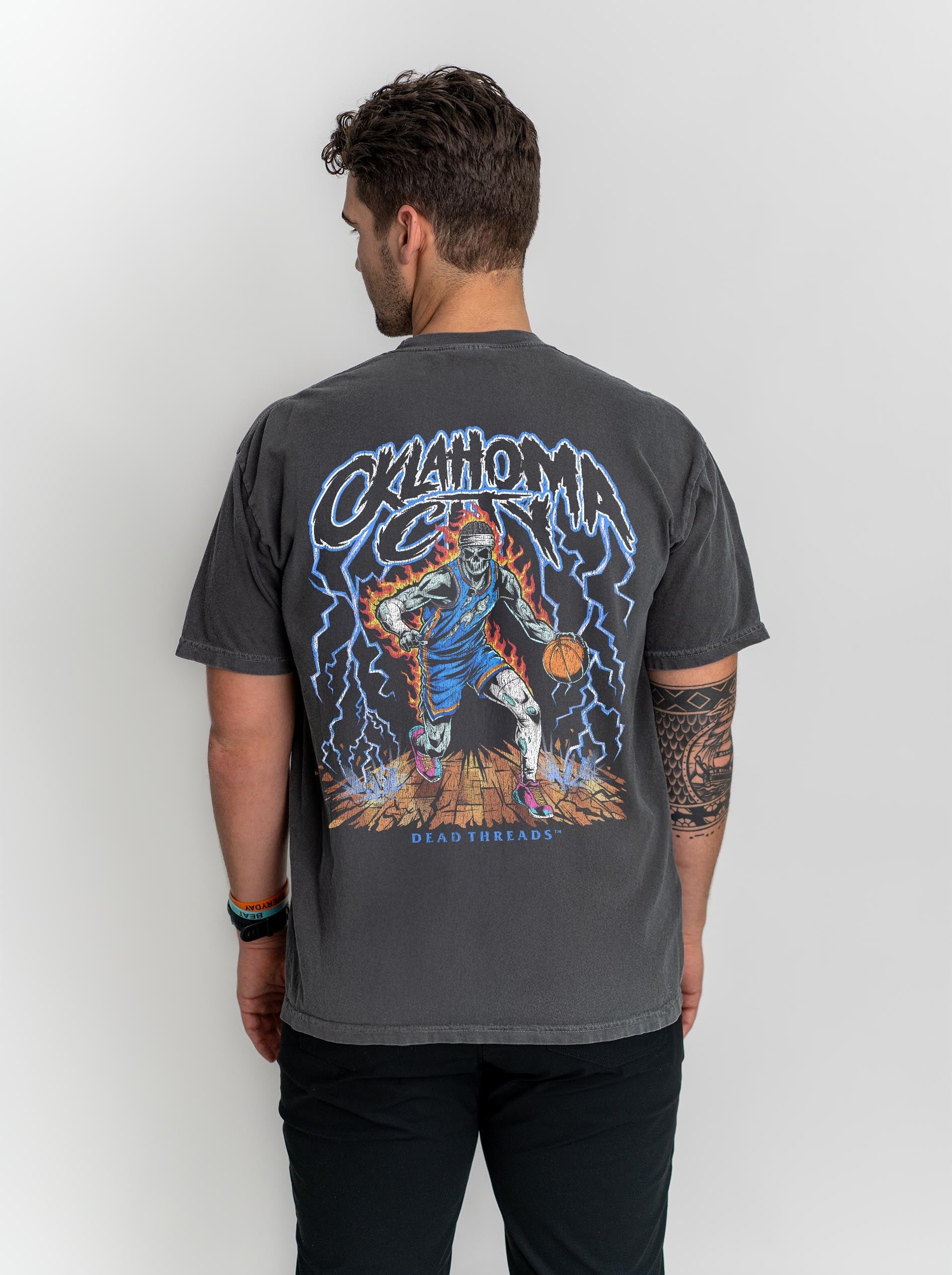 OKLAHOMA CITYBASKETBALL "BLUE" - “DT ESSENTIAL" PREMIUM T - SHIRT – T-Shirt – Dead Threads Apparel