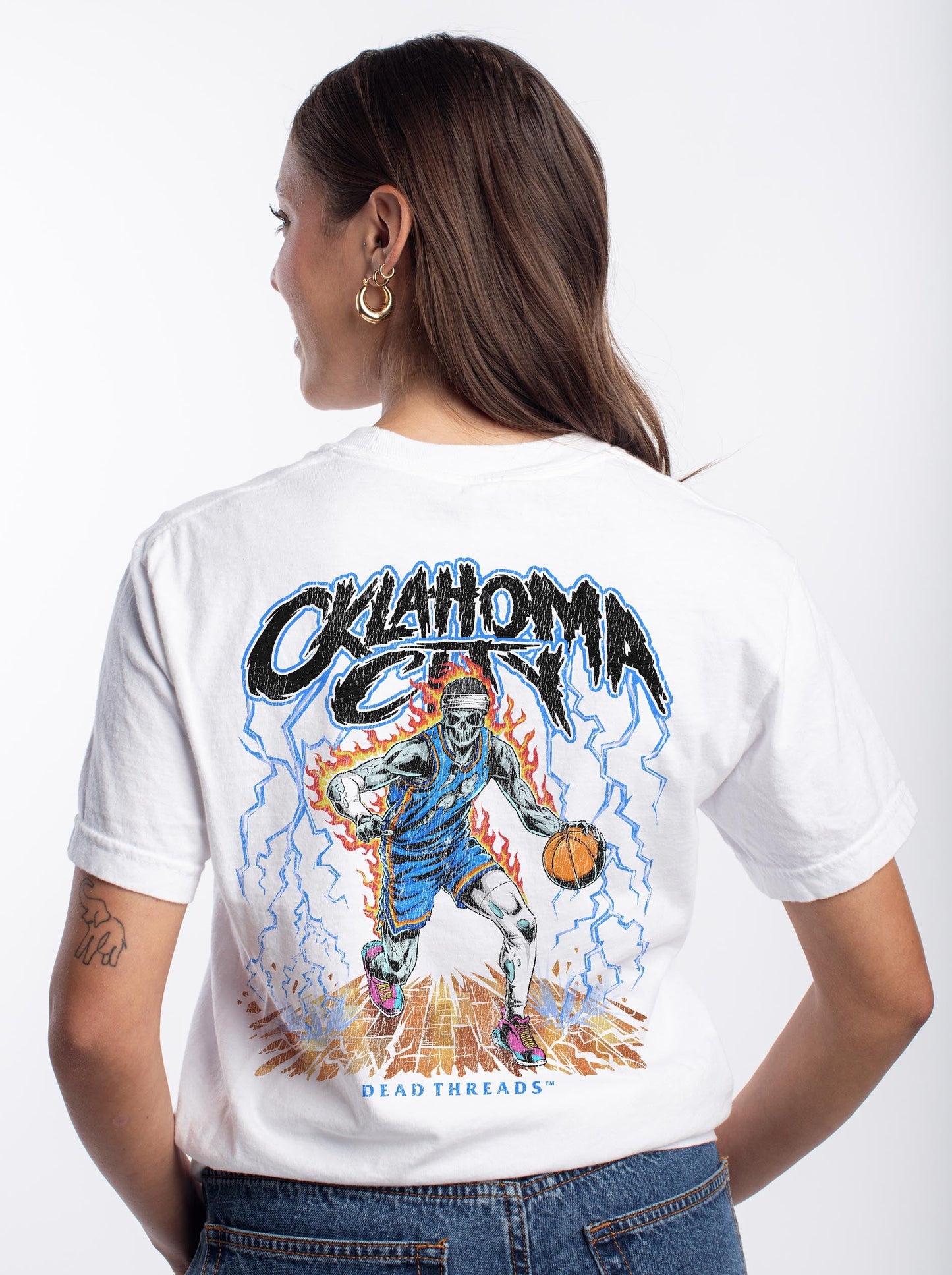 OKLAHOMA CITYBASKETBALL "BLUE" - “DT ESSENTIAL" PREMIUM T - SHIRT – T-Shirt – Dead Threads Apparel