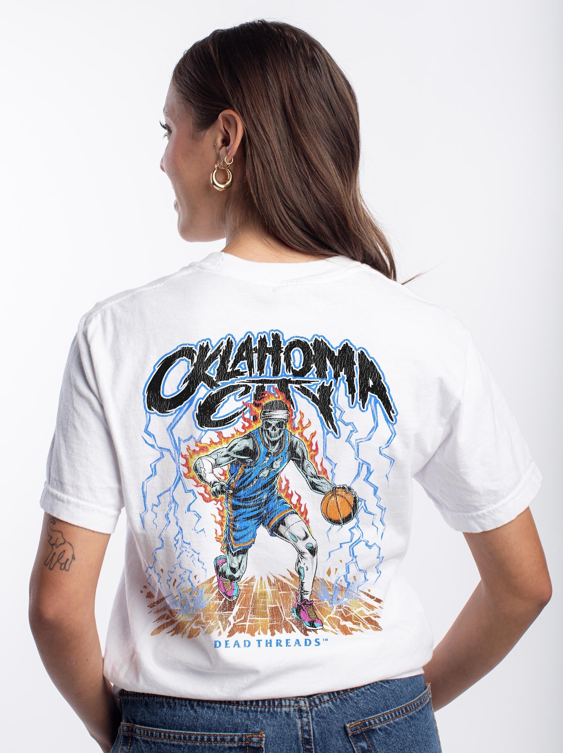 OKLAHOMA CITYBASKETBALL "BLUE" - “DT ESSENTIAL" PREMIUM T - SHIRT – T-Shirt – Dead Threads Apparel