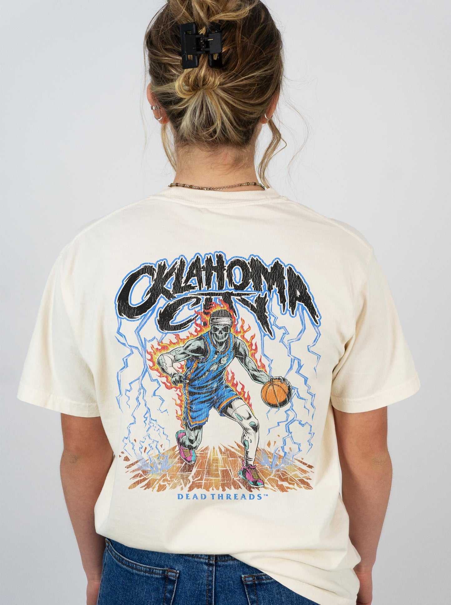 OKLAHOMA CITYBASKETBALL "BLUE" - “DT ESSENTIAL" PREMIUM T - SHIRT – T-Shirt – Dead Threads Apparel