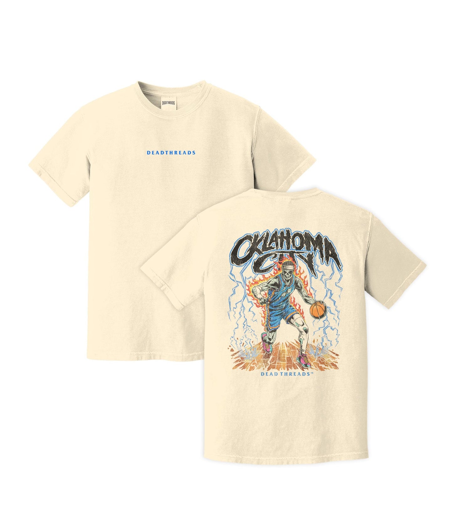 OKLAHOMA CITYBASKETBALL "BLUE" - “DT ESSENTIAL" PREMIUM T - SHIRT – T-Shirt – Dead Threads Apparel