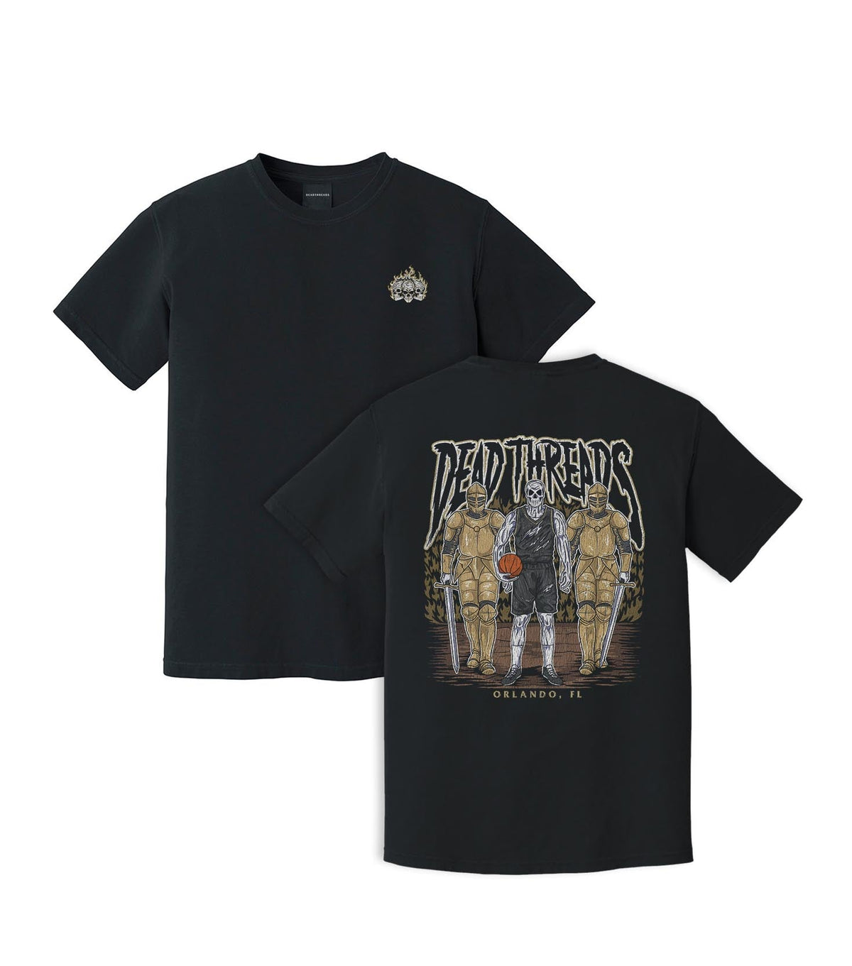 ORLANDO BASKETBALL - “3 SKULL” PREMIUM T-SHIRT – T-Shirt – Dead Threads Apparel
