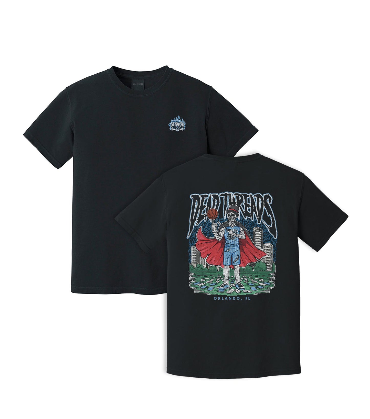 ORLANDO BASKETBALL - “3 SKULL” PREMIUM T-SHIRT – T-Shirt – Dead Threads Apparel