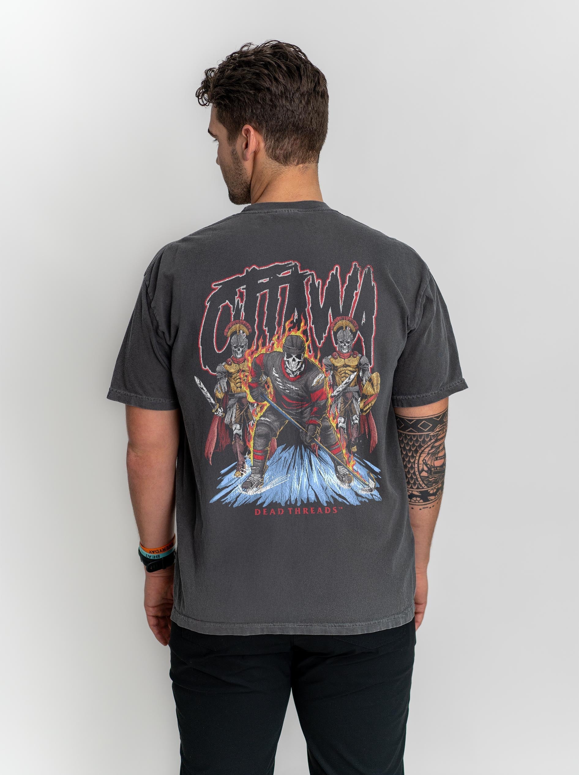 OTTAWA HOCKEY - “3 SKULL” PREMIUM T - SHIRT – T-Shirt – Dead Threads Apparel