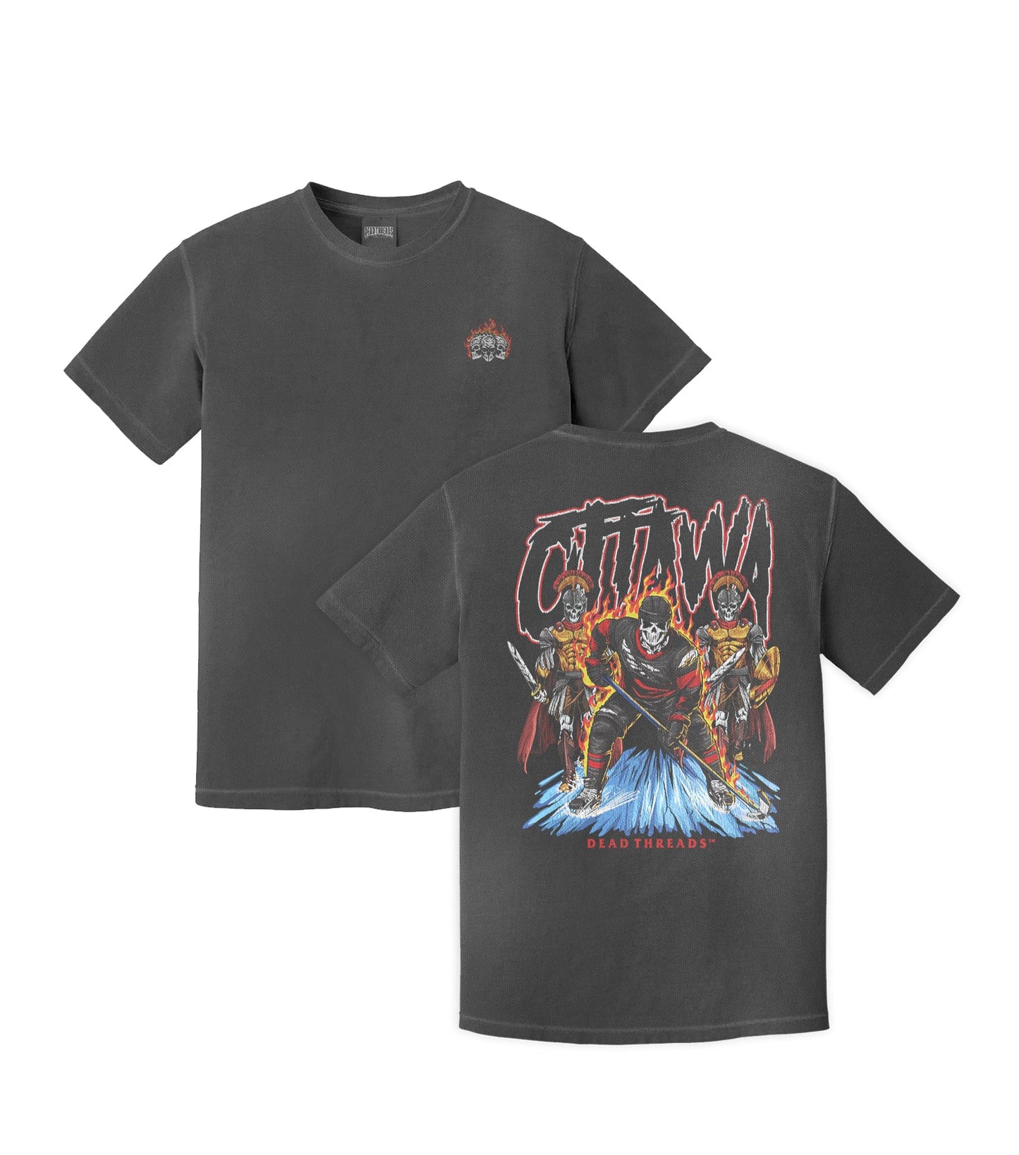 OTTAWA HOCKEY - “3 SKULL” PREMIUM T - SHIRT – T-Shirt – Dead Threads Apparel