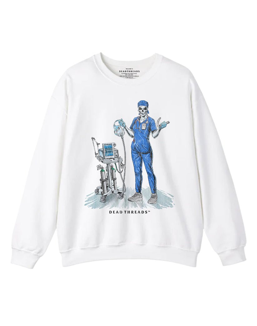 PEEP SHOW (RESPIRATORY THERAPIST, FEMALE) CREWNECK SWEATSHIRT – Sweatshirt – Dead Threads Apparel
