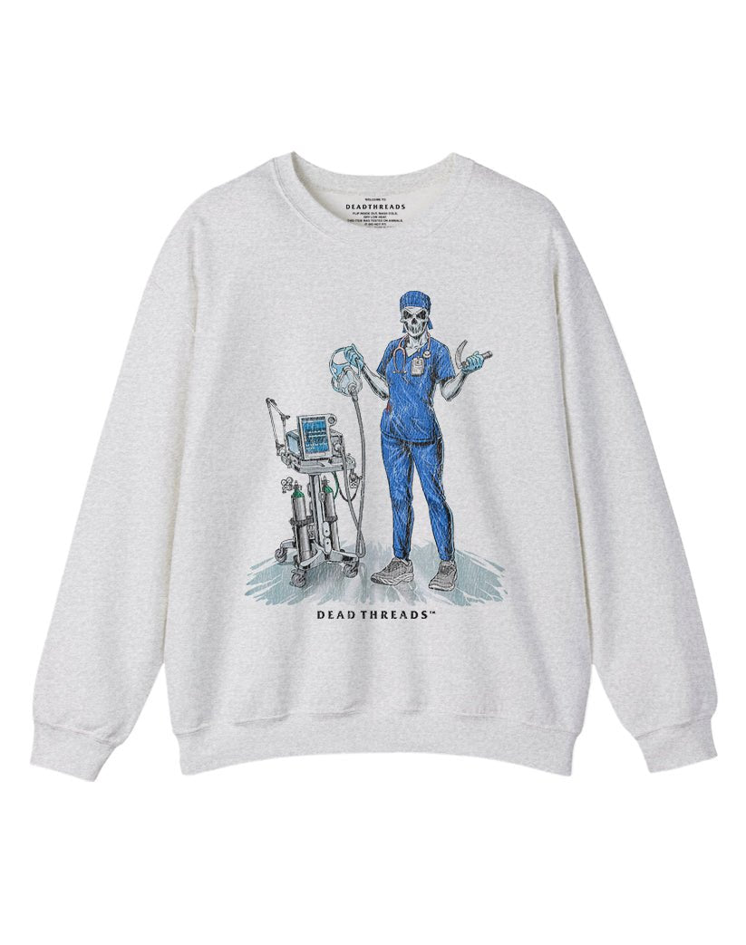 PEEP SHOW (RESPIRATORY THERAPIST, FEMALE) CREWNECK SWEATSHIRT – Sweatshirt – Dead Threads Apparel