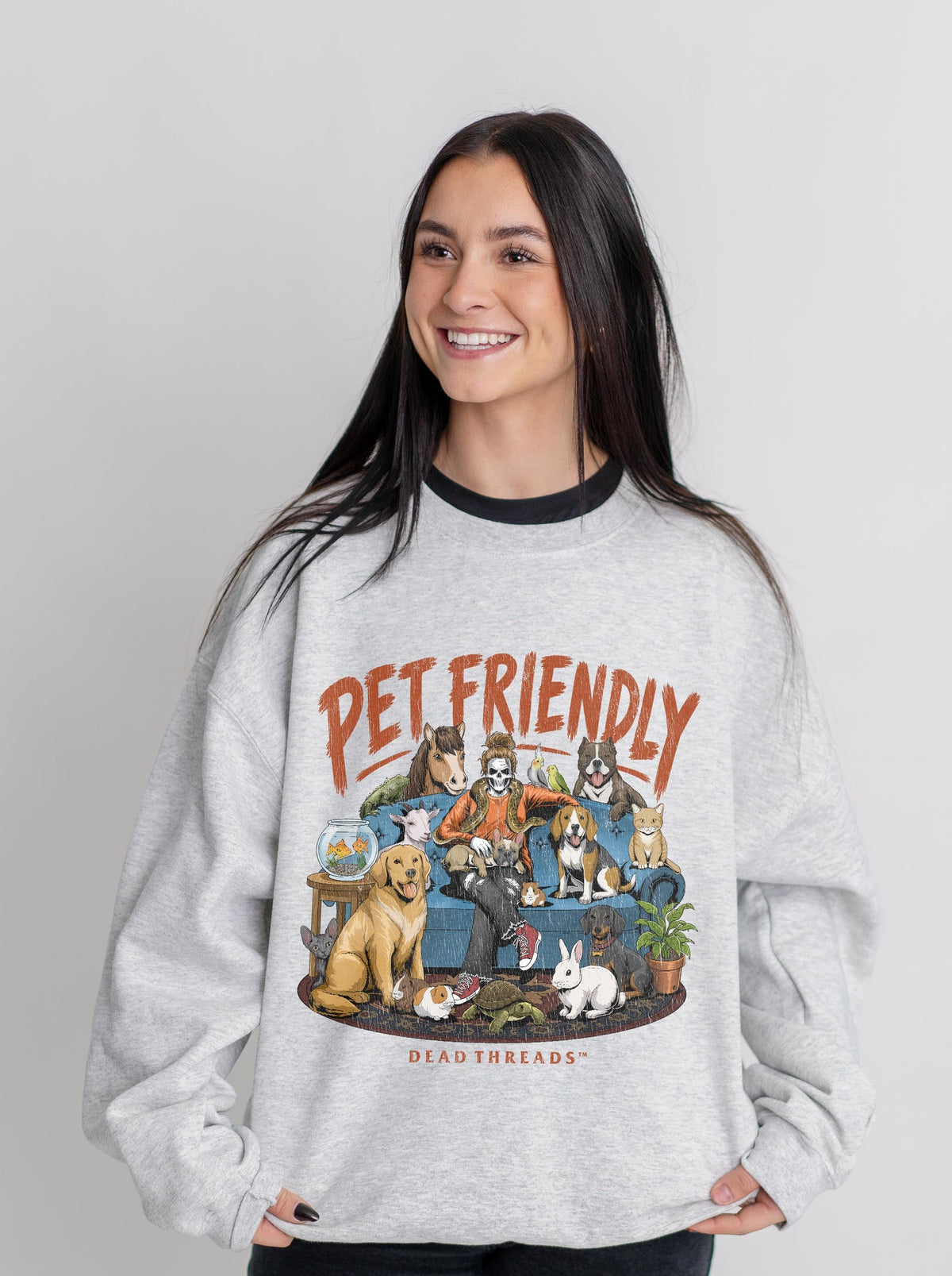 PET FRIENDLY (FEMALE) - CREWNECK SWEATSHIRT – Sweatshirt – Dead Threads Apparel